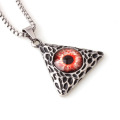 New Style Stainless Steel Jewelry Silver Black Charms Big Eye Monster Pendants Gothic Style Triangle Eye Necklace